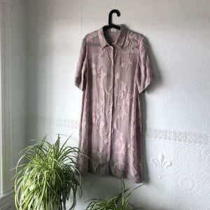 Aritzia Button Front Appliqué Dress - Medium